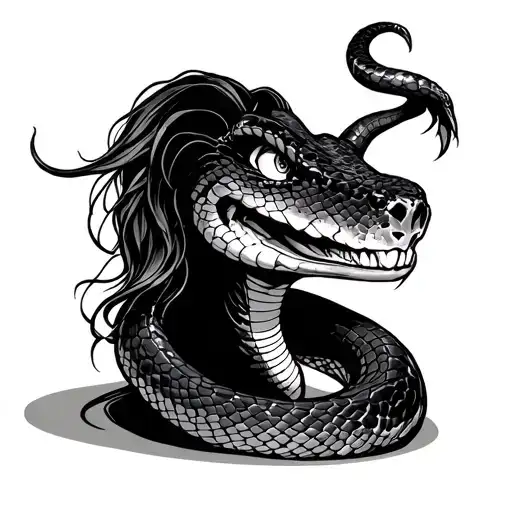 Crazy Snake Lady Laughing