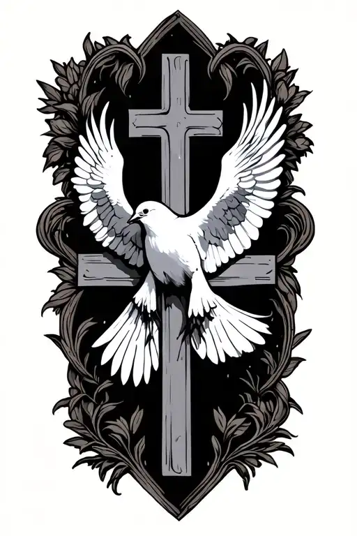 Dove And Cross Surrounded
