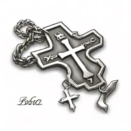 Cross With Dog Tags