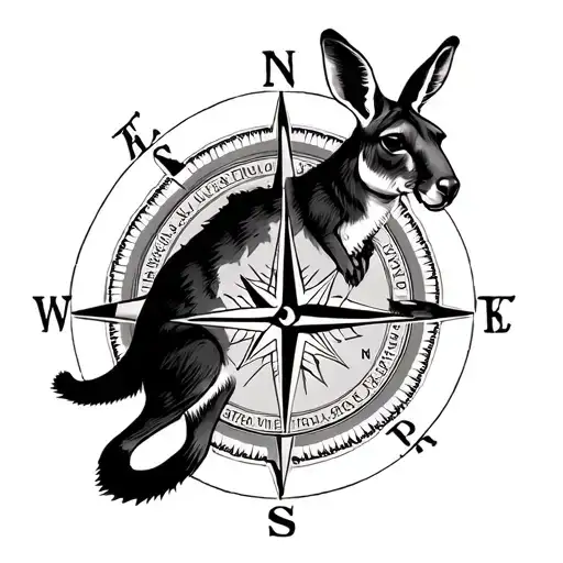Philippines Australia Map Kangaroo Compass