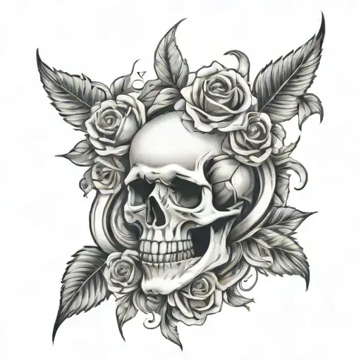 Skull And Rose Hall Sleeve