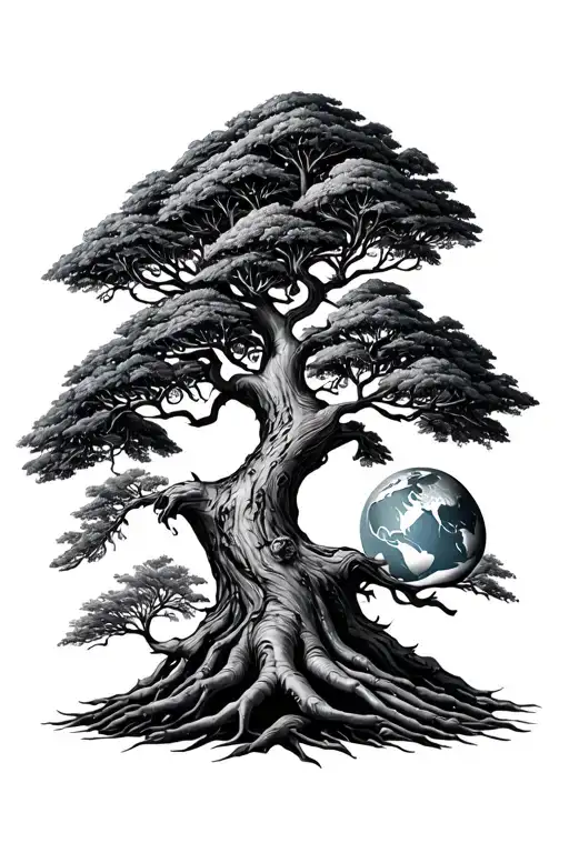 Tree Of Life With Mother Earth As The Tree Trunk