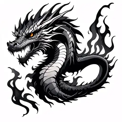 Dragon With Flames Shooting