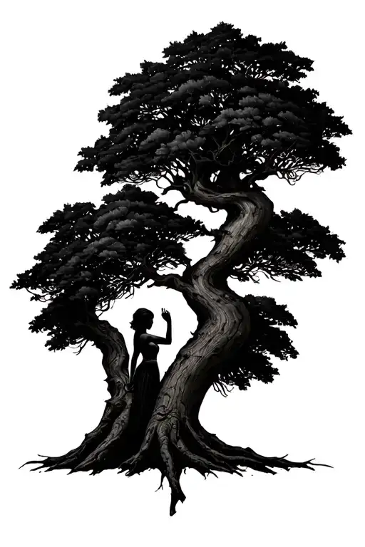 Tree With Woman As The Tree Trunk
