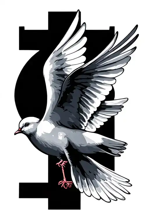 Cross With Dove Flying