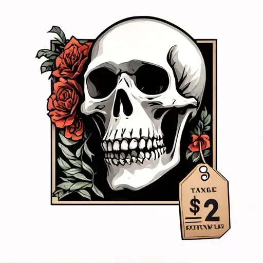 Skeleton With Price Tag American Traditional