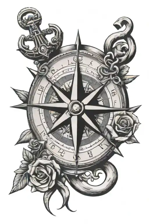 Compass Rose And Anchor