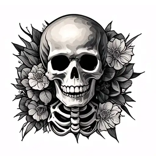 Entire Skeleton With Price Tag American Traditional