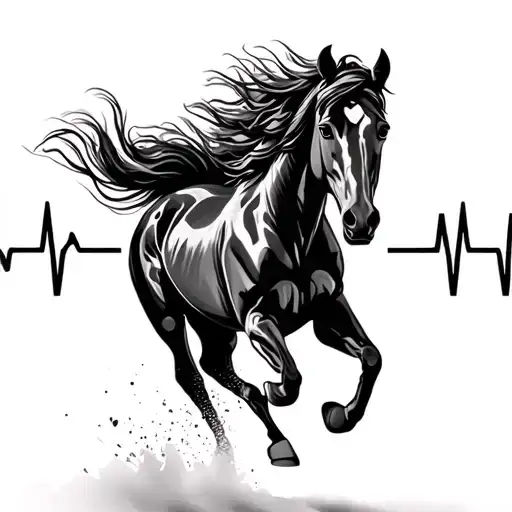 Horse Running With Heartbeat Trail