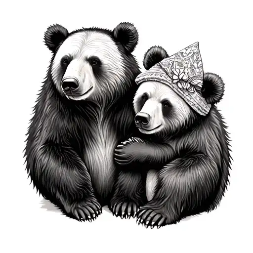 Mother Daughter Bear Tattoo Inspired