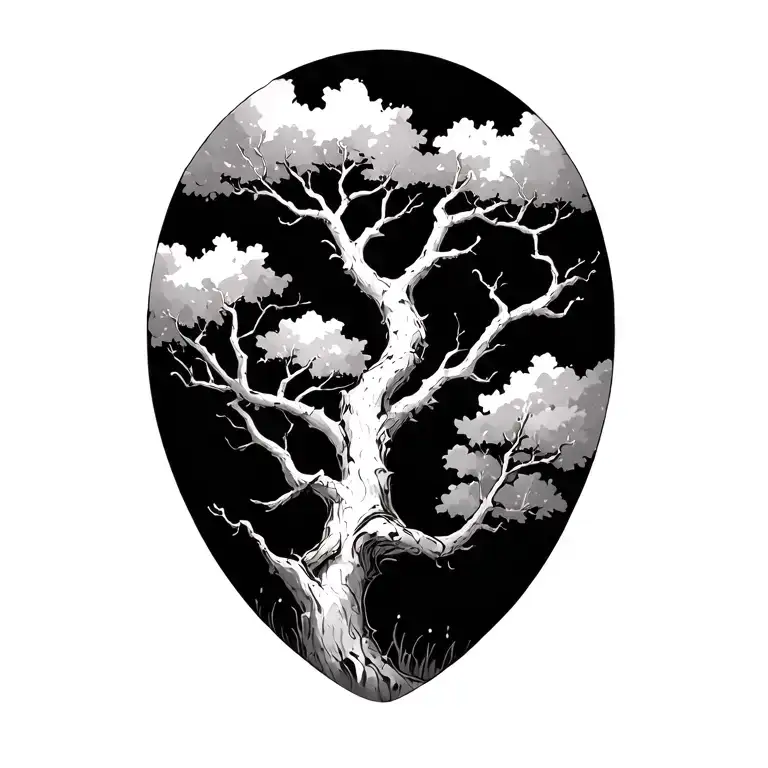 Tree Branches Stretching Towards Without Leaves