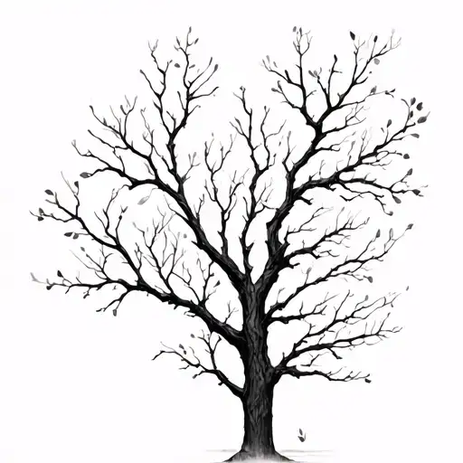 Tree Branches Stretching Towards Without Leaves