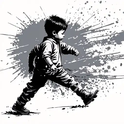 Grundge Boy Child Walking
