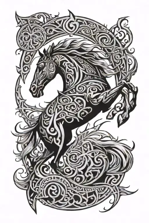 Rohirrim Tribal Artwork Combining Elements