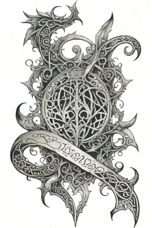 Elvish Script Surrounded By Numenorian Artwork Combining Elements