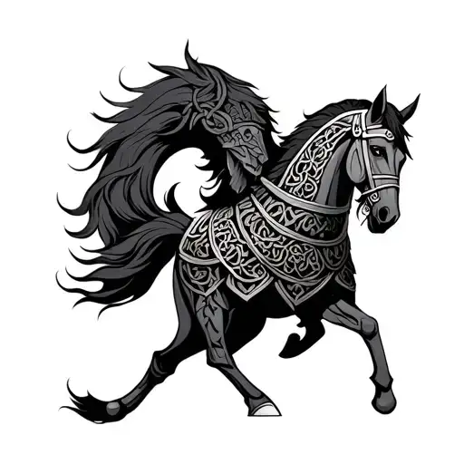 Warhorse Celtic Armor Adorned