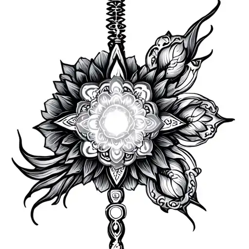 Chakra Symbols Down Spine