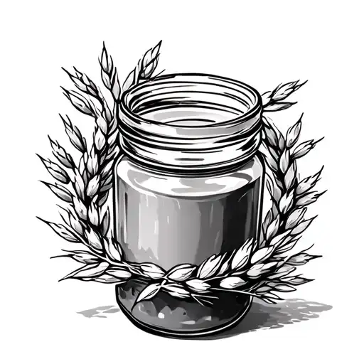 Small Jam Jar With Oat Wreath
