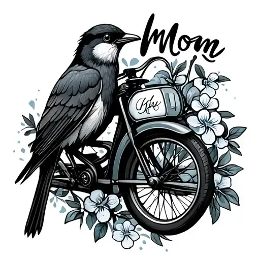 Bird And A Ride With Forget Me Not Flowers And Mom Banner