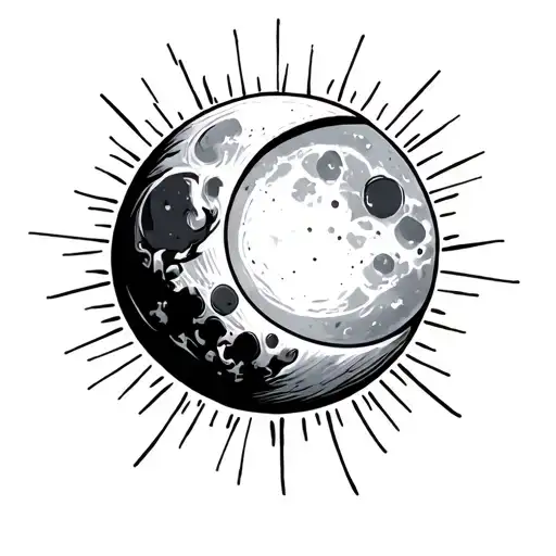 Moon With Sun Shining