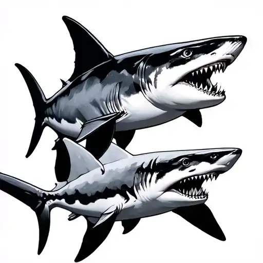 3 Sharks Shaded