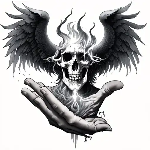 Heaven And Hell Hand Tatto