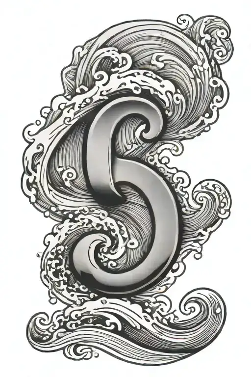 The Number 18 With Waves Forming The Shape