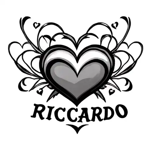 Custom Name Ricardo With Hearts One Heart