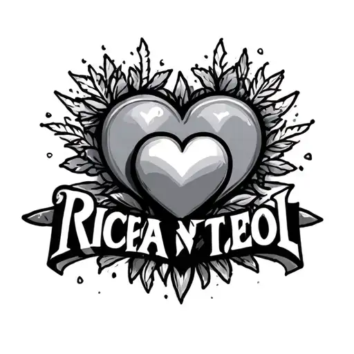 Custom Name Rica With Hearts One Heart Made
