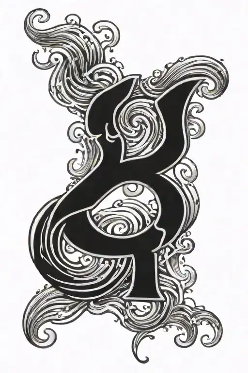 The Number 18 With Waves In The Shape
