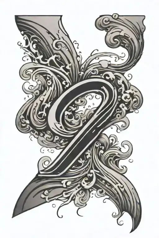The Number 18 With Waves In The Shape