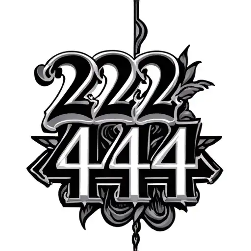 222 Mixed With 444 Written Vertically