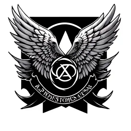 Wings Spread And Alpha Omega Logo