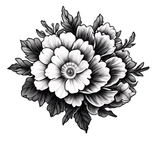 Conch Shell Superimposed With Flowers