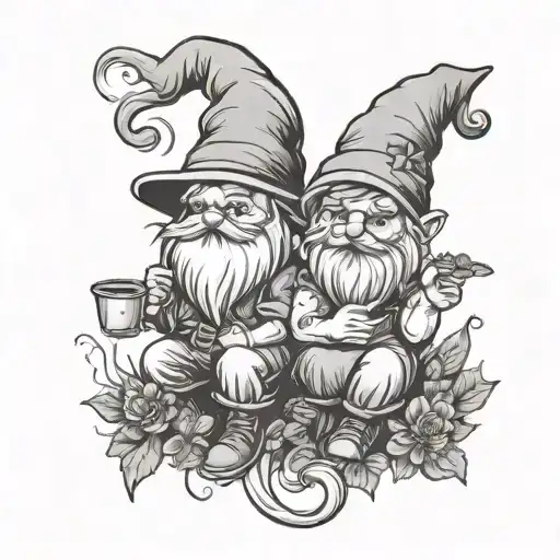 Gnome Smoking Weed Female Best Friend