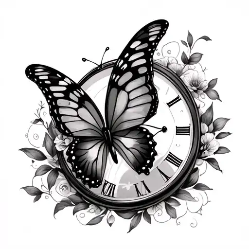 Butterfly Mix With Twisted Time Hour Glass