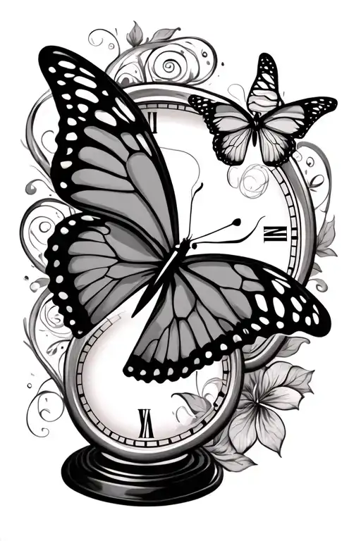Butterfly Mix With Twisted Time Hour Glass