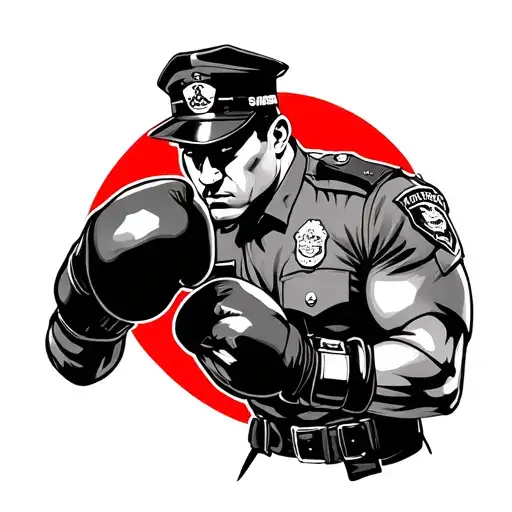 Kickboxing And Police Officer