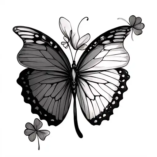 Half Butterfly Half Shamrock
