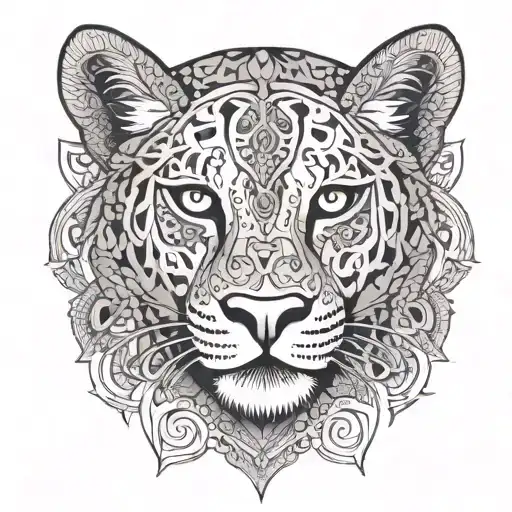 Panter Tattoo With Mandala Design
