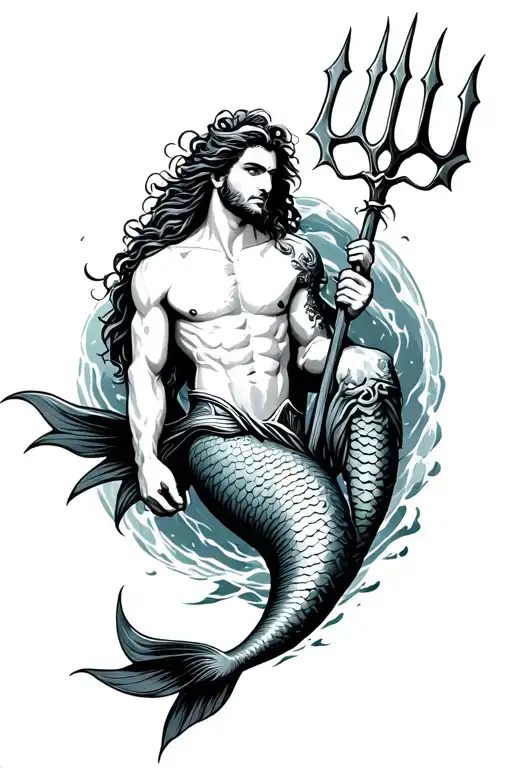 Merman Holding Trident