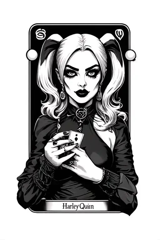 Full Cartoon Harley Quinn Fool Tarot Cards