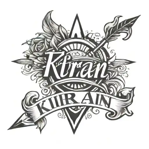 Kiran Name Tattoo With Arrow Surrounded