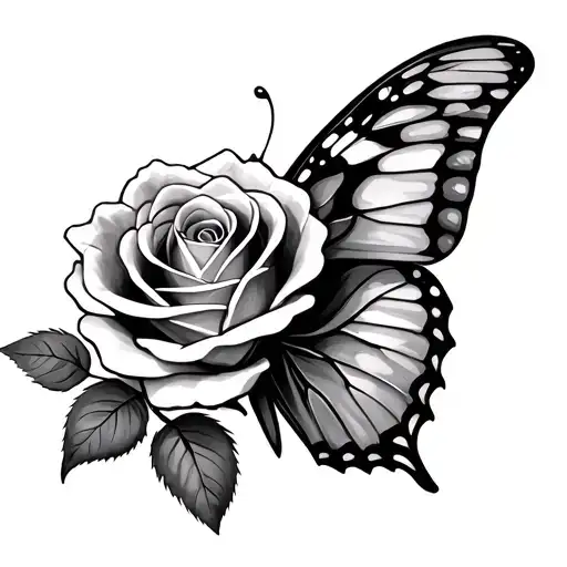 Rose And Butterfly