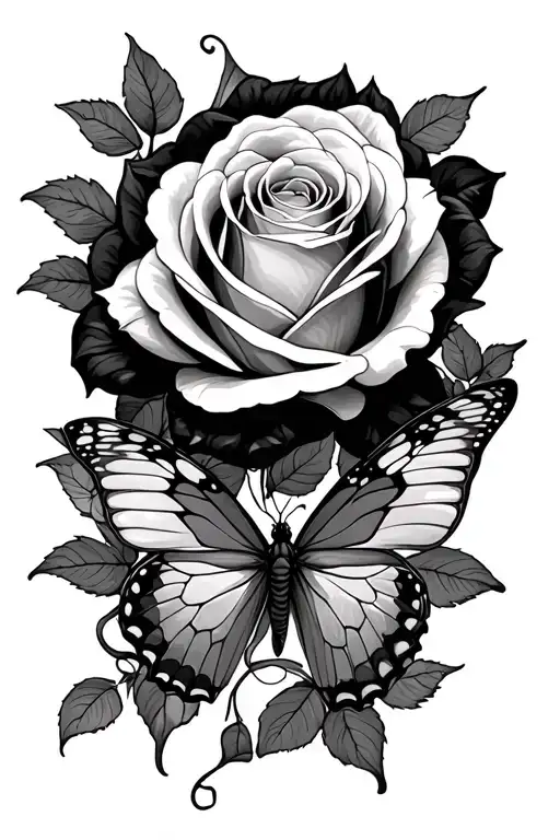 Rose And Butterfly