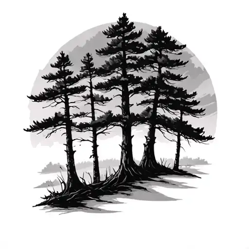 Pine Tree And Aspens