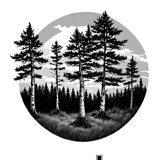 Pine Tree And Aspens