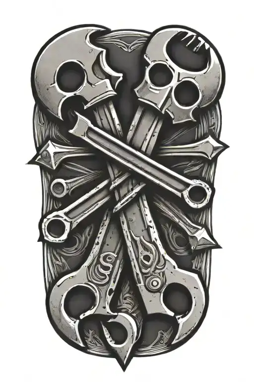 Wrench Crossed Together Symbolizing