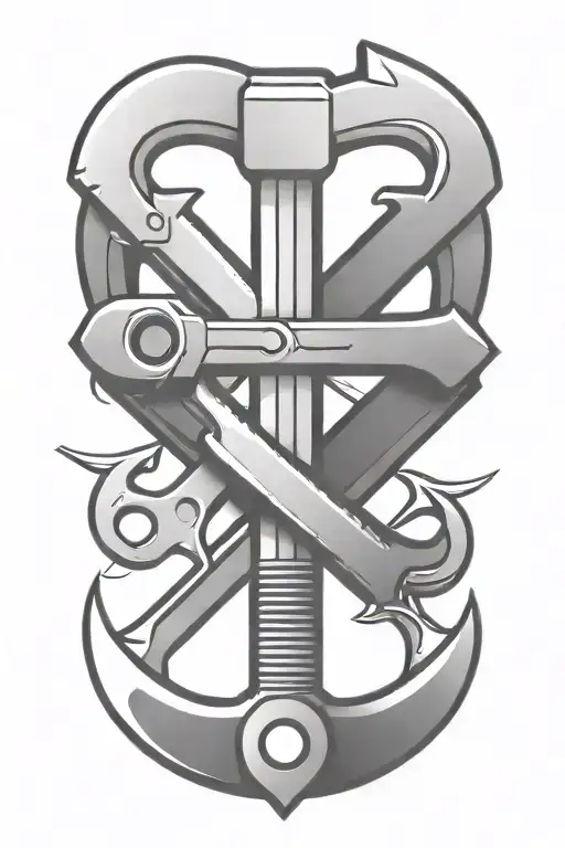 Wrench Crossed Together Symbolizing
