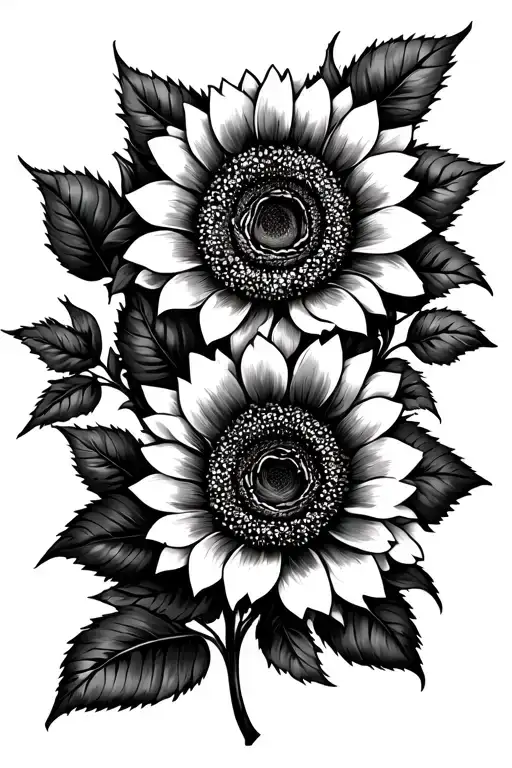 Sunflowers With Roses Intertwined